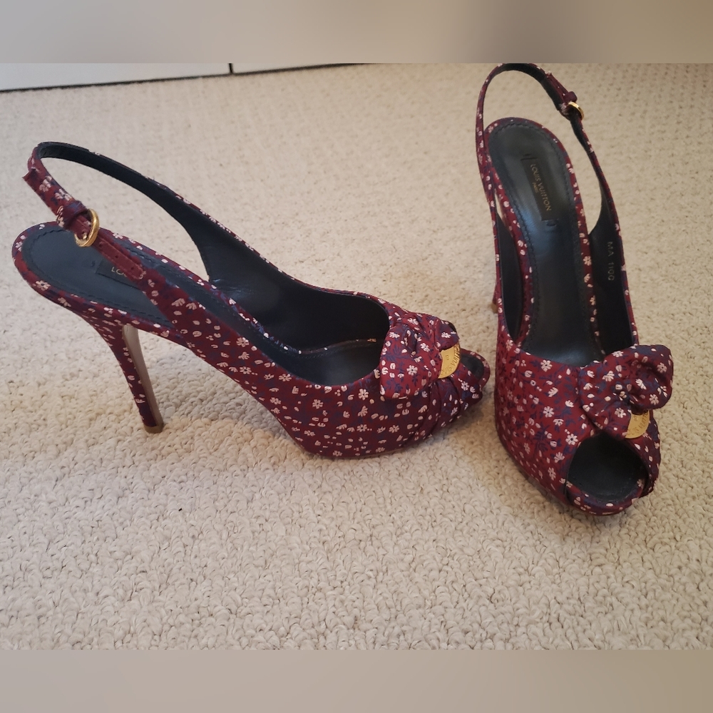Authentic Louis Vuitton open toe heels